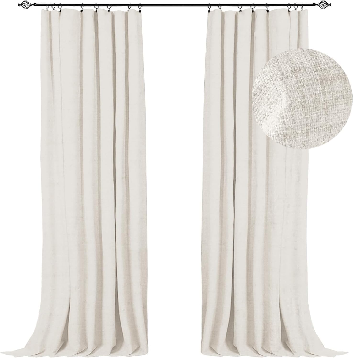 100% Blackout Shield Full Blackout Curtains for Bedroom 102 inch Length 2 Panels...