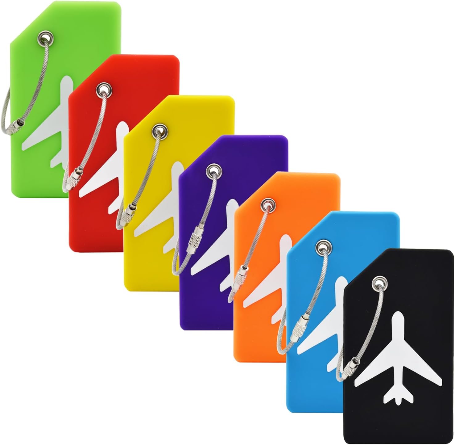 Quality 7 Pack Silicone Luggage Tag, Special Baggage Handbag Tags with Name ID C...