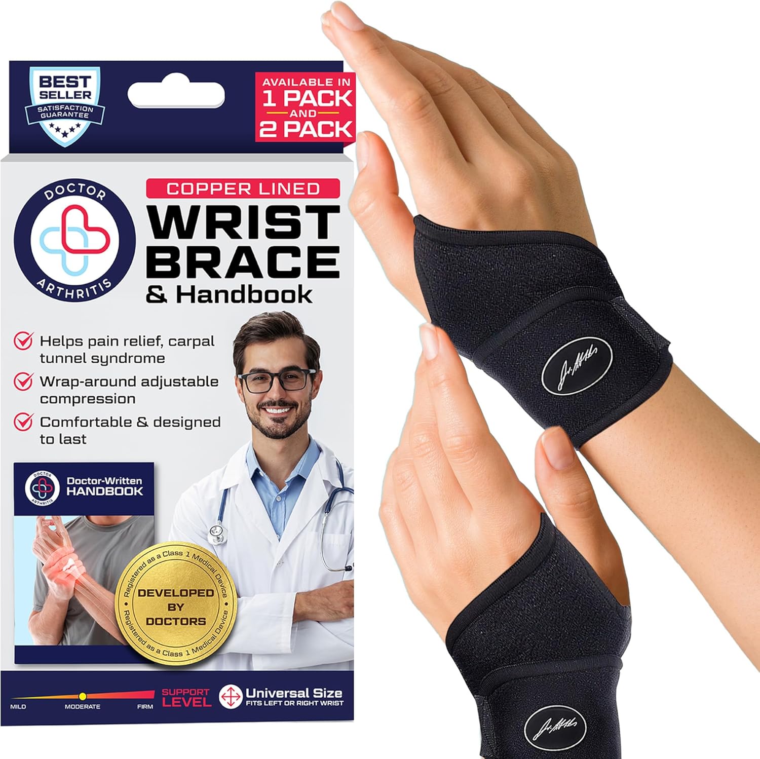 Doctor Developed Wrist supports/Wrist brace - Relief for carpal tunnel, wrist in...