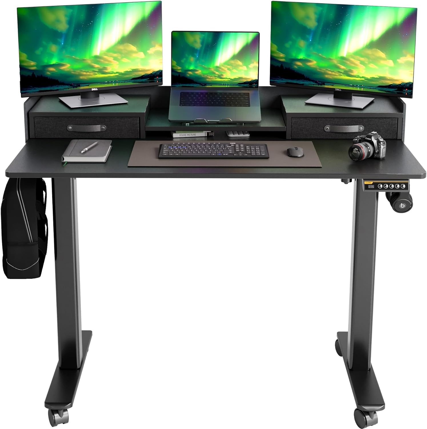 Standing Desk with Drawers, Stand Up Electric Standing Desk Adjustable Height, S...