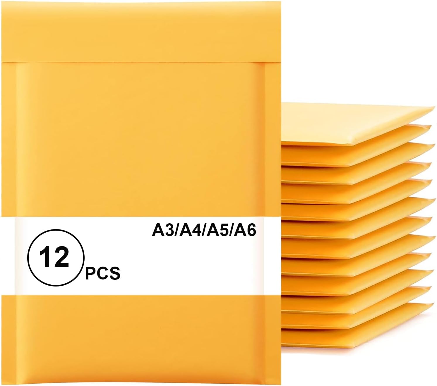 12 Pcs Padded Envelopes A4, Self-Seal Bubble Mailers Bags Postal Wrap Envelope C...