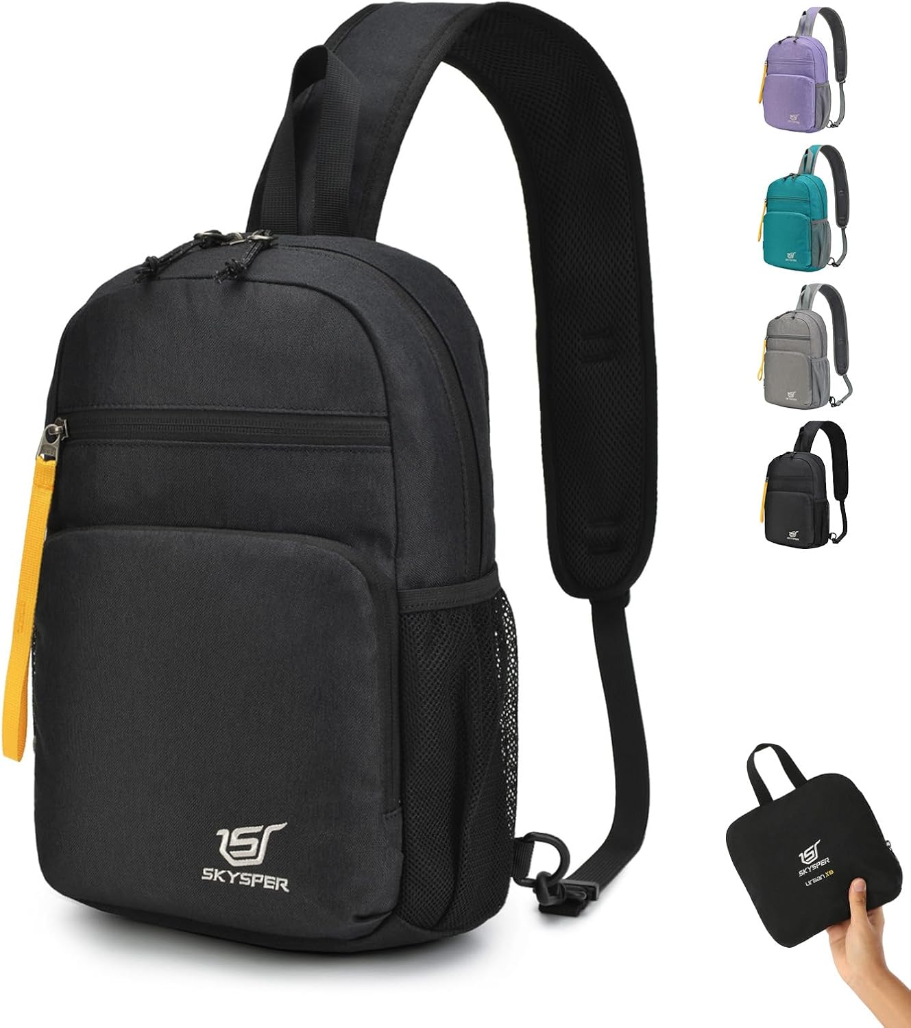 SKYSPER One Strap Backpack Sling Crossbody Bag - Lightweight Chest Shoulder Cros...