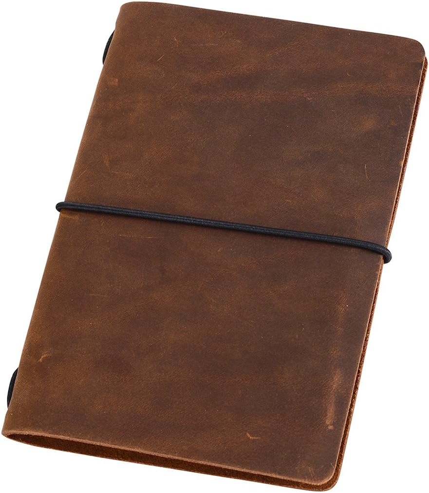 newestor Pocket Travelers Notebook, Refillable Leather Travel Journal for Men &...