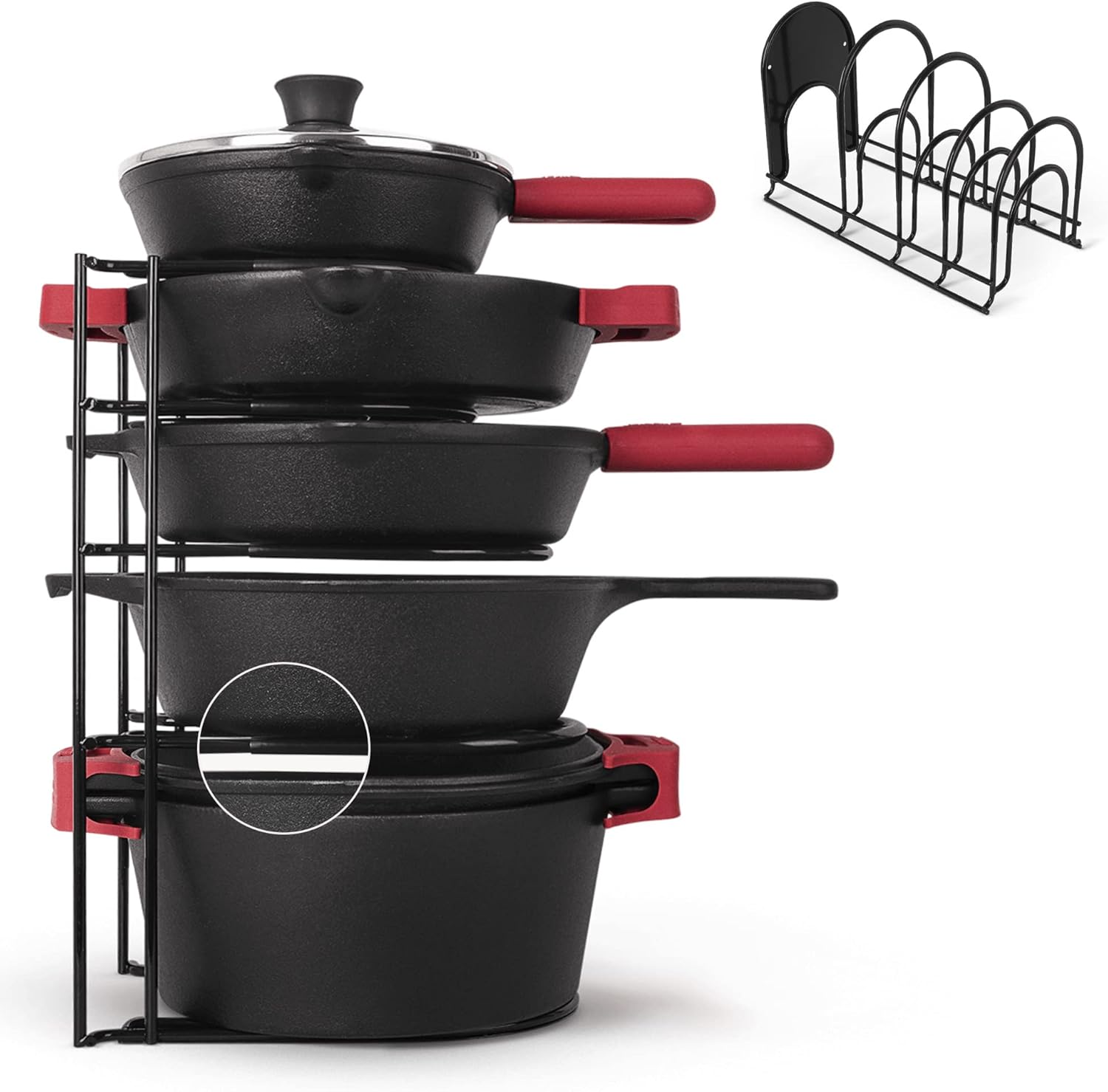 Cuisinel Pan Organizer, Special Premium Organizer with Silicone-Coated Non-Slip...