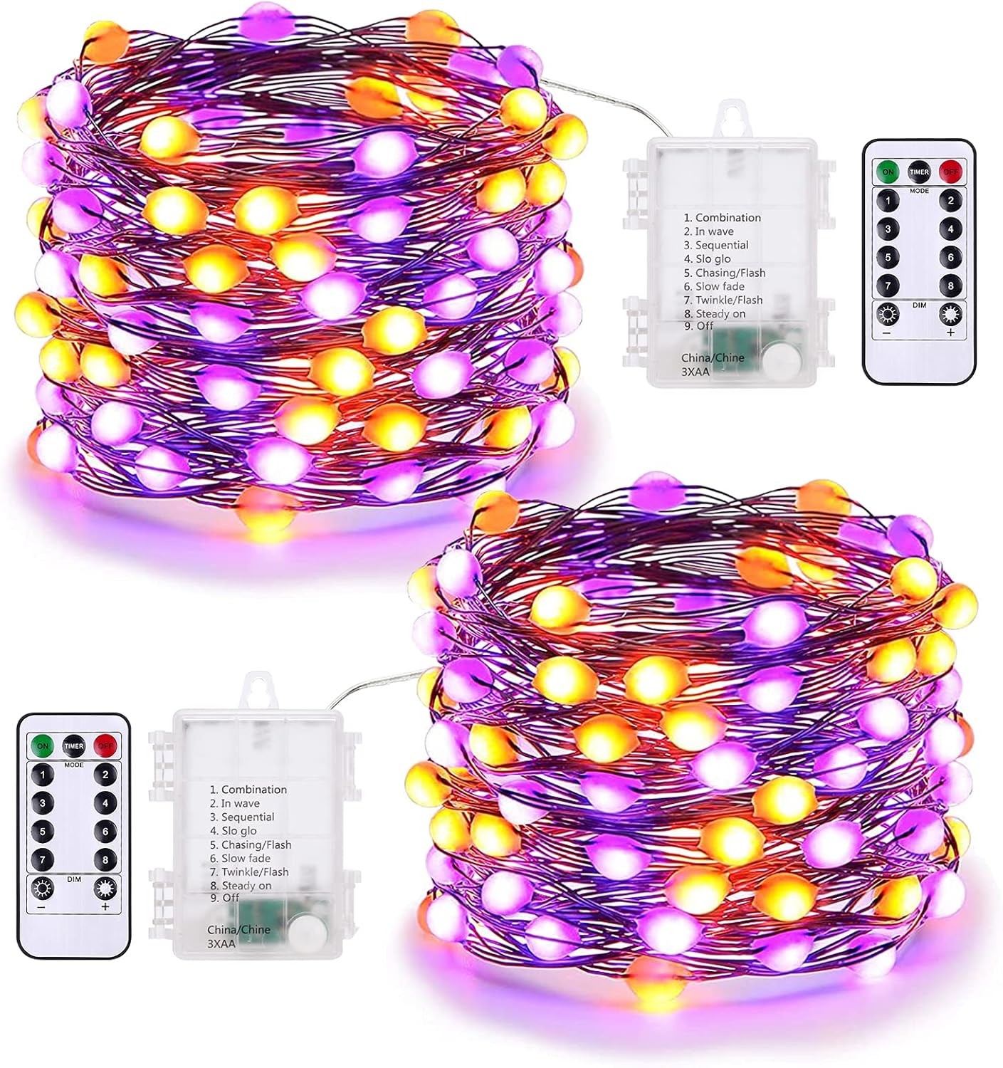 BrizLabs Purple Outdoor String Lights, Unique Holiday Lights with 8 Modes, Speci...