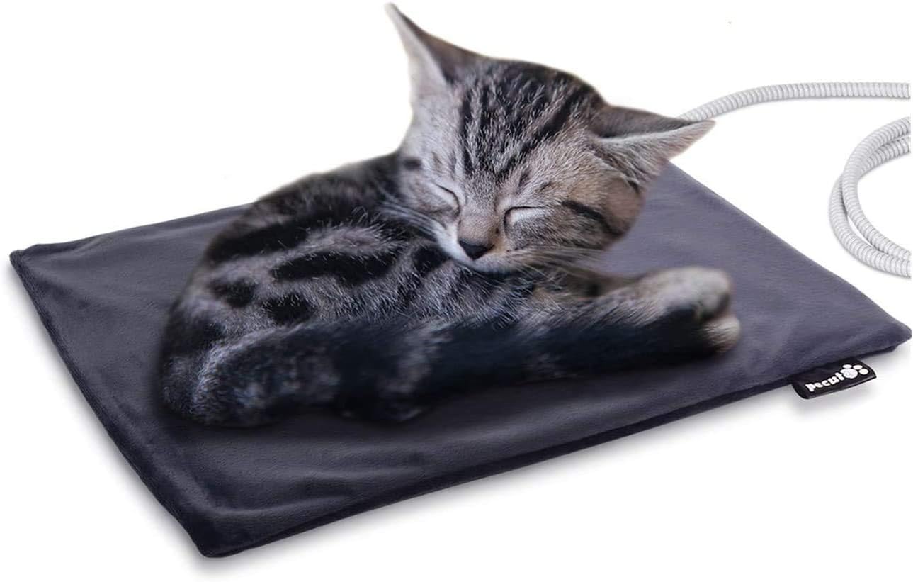Pecute Pet Heat Pad Small 32x40cm, Constant Heating Safe Electric Heated Mat Ant...