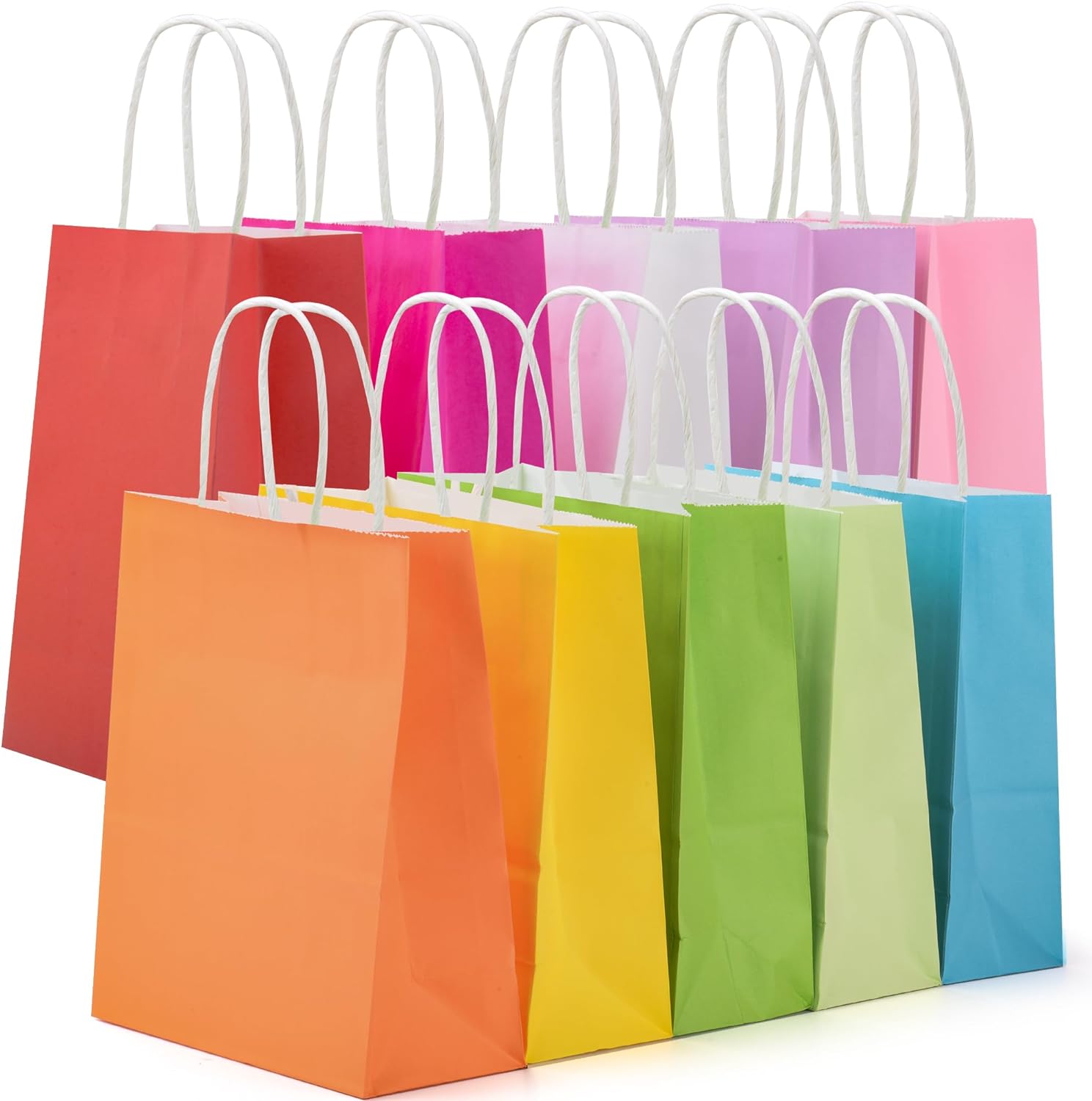 GIFTSAY 30pcs Paper Party Bags 10 Colors Gift Bags Small Colourful Paper Gift Ba...
