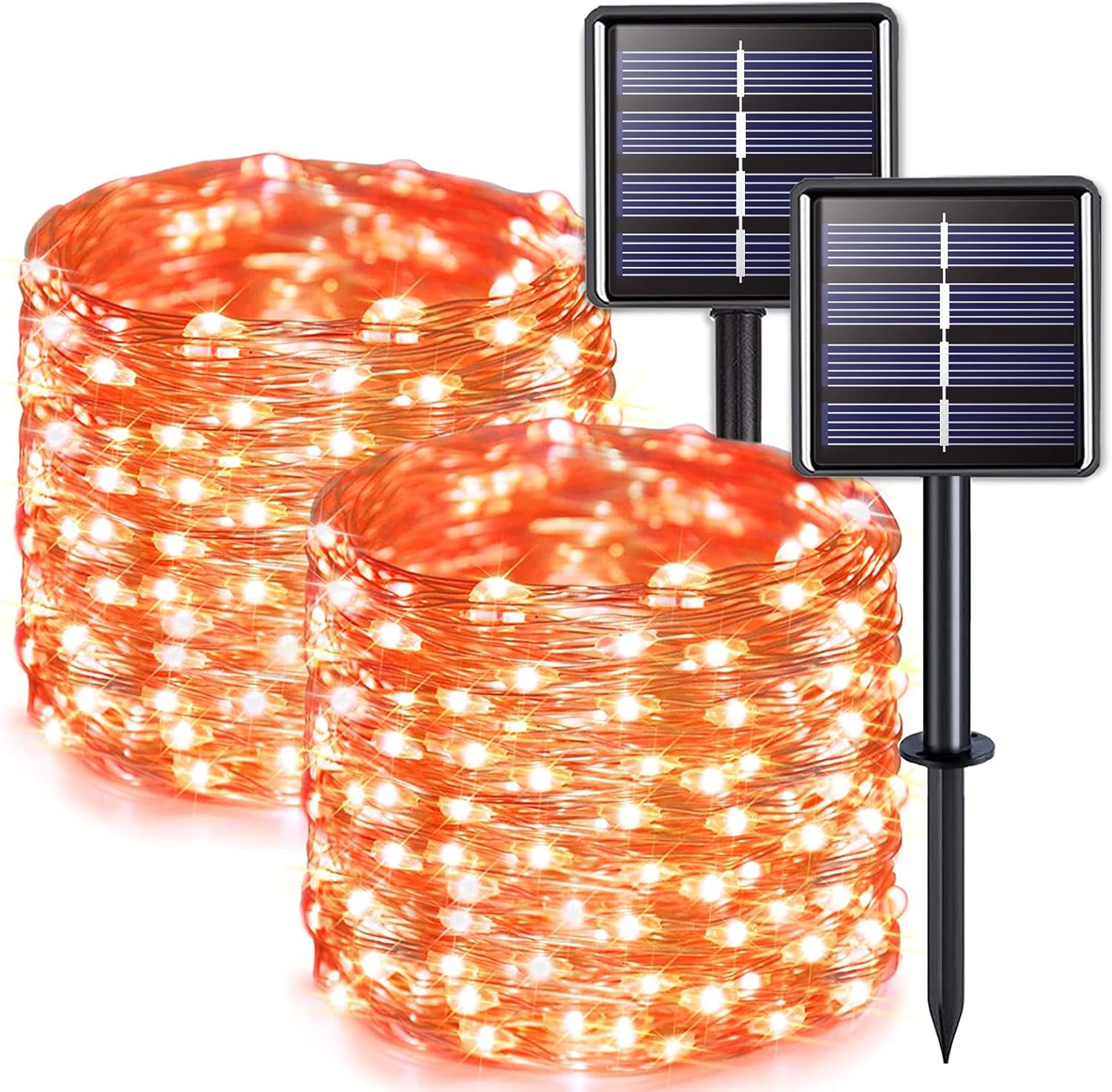 JMEXSUSS Orange Solar Halloween Lights, Special 2 Pack Outdoor Lights With 33ft...
