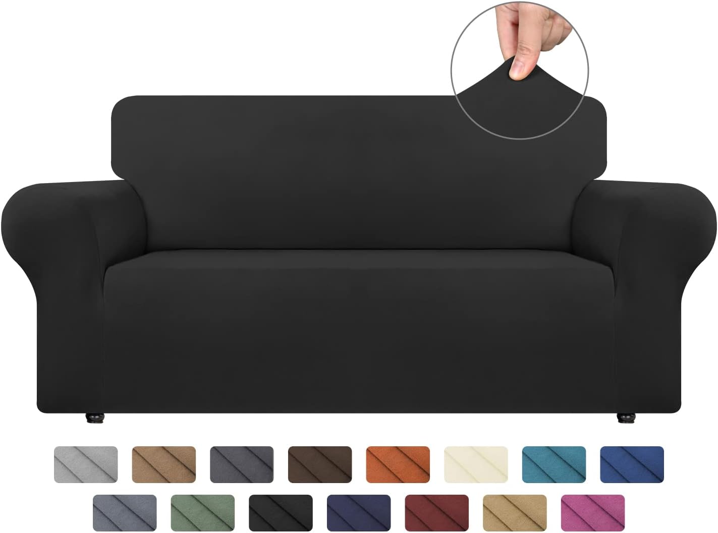 AZON Stretch Spandex Couch Cover, Special Soft Washable Sofa Slipcover for 2 Cus...