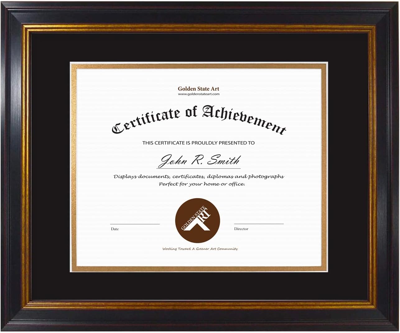 Golden State Art, Special Picture Frame, Affordable 11x14 Black Gold Frame, High...