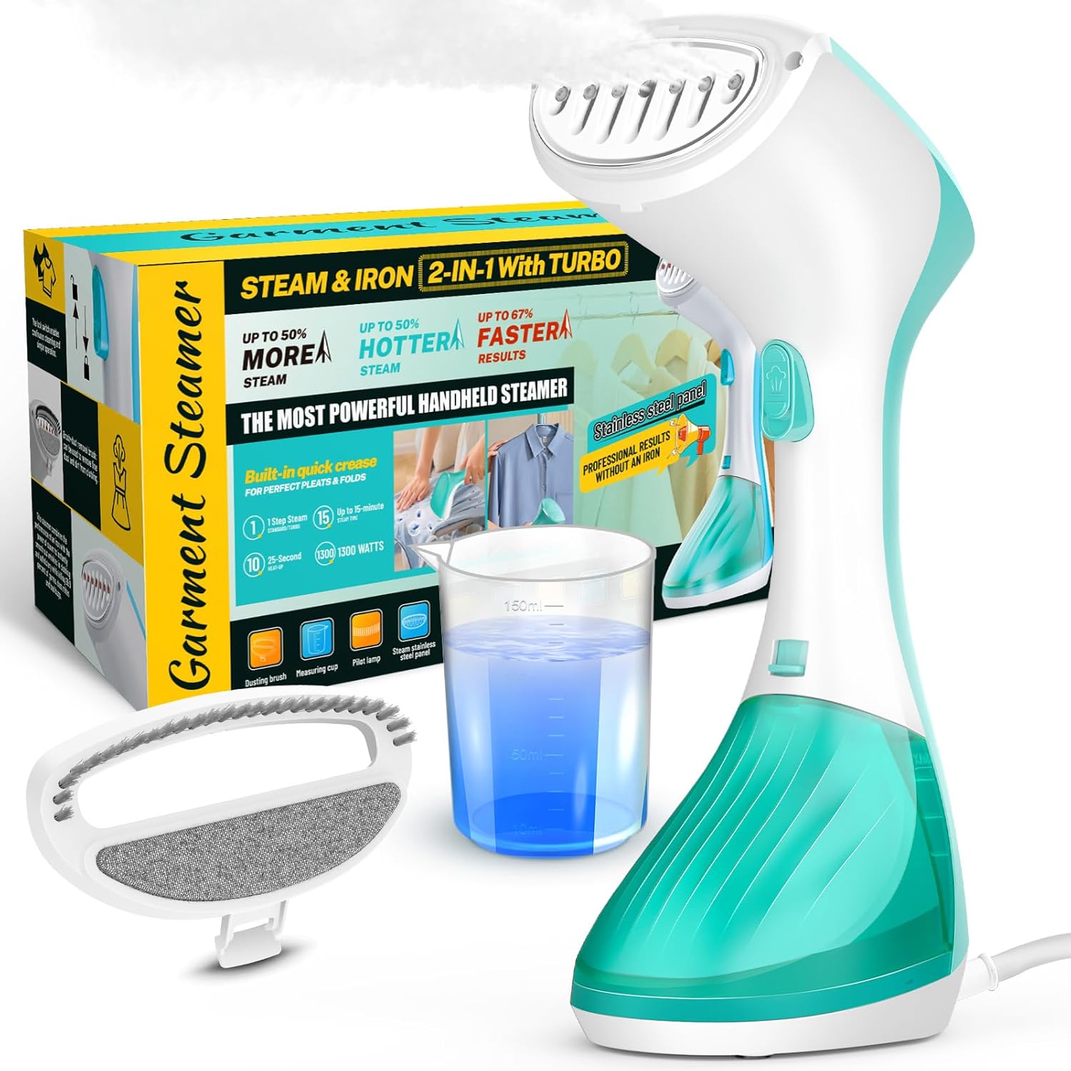 Clothes Steamer, Steamer for Clothes, 20s Fast Heat-Up 1300W, Garment Steamer Cl...