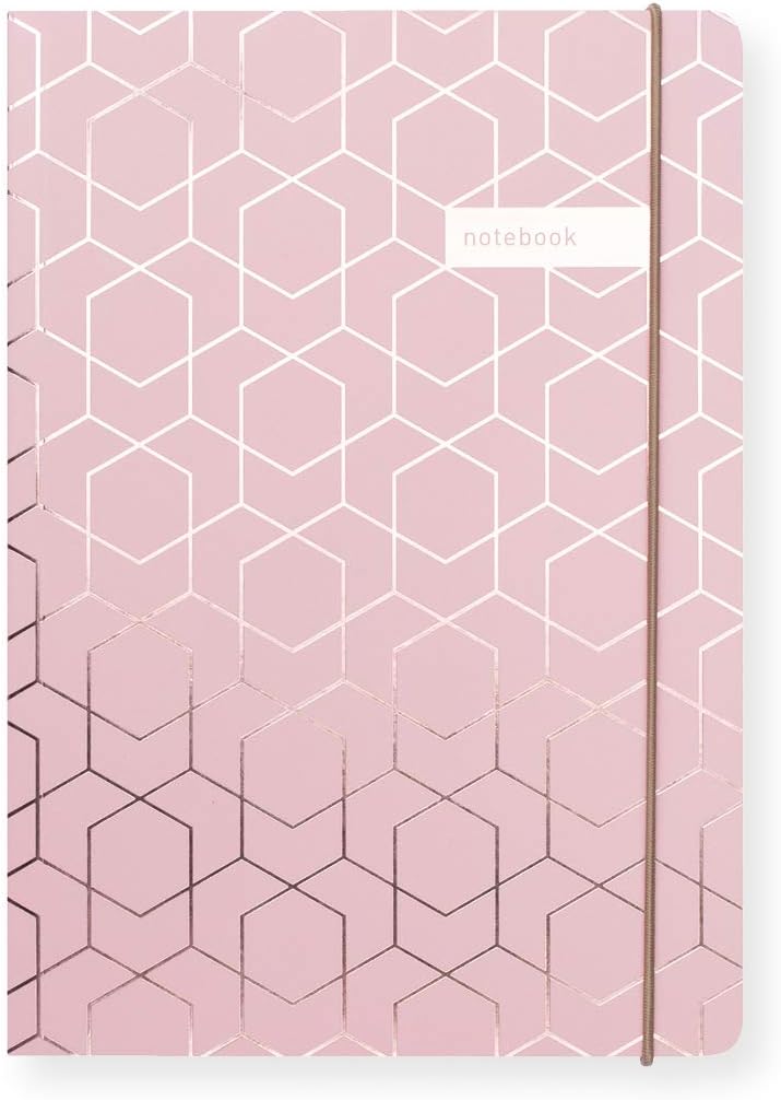 Matilda Myres Notebook - A5 Lined - Pink & Rose Gold Pink Rose Gold