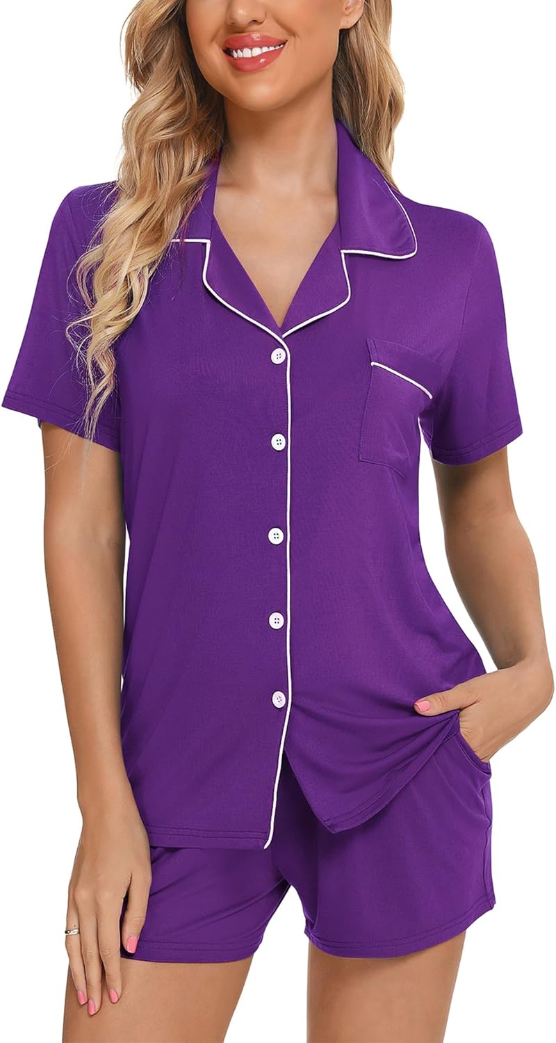 Pjmlifecoco Women Pajamas Set, Special Soft Button Down Sleepwear, Comfortable S...