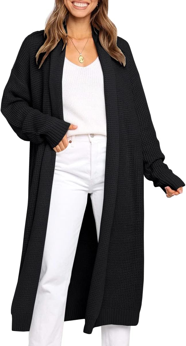 LILLUSORY Women's Fashion, Special Oversized Slouchy Knit Sweater Coat with Pock...