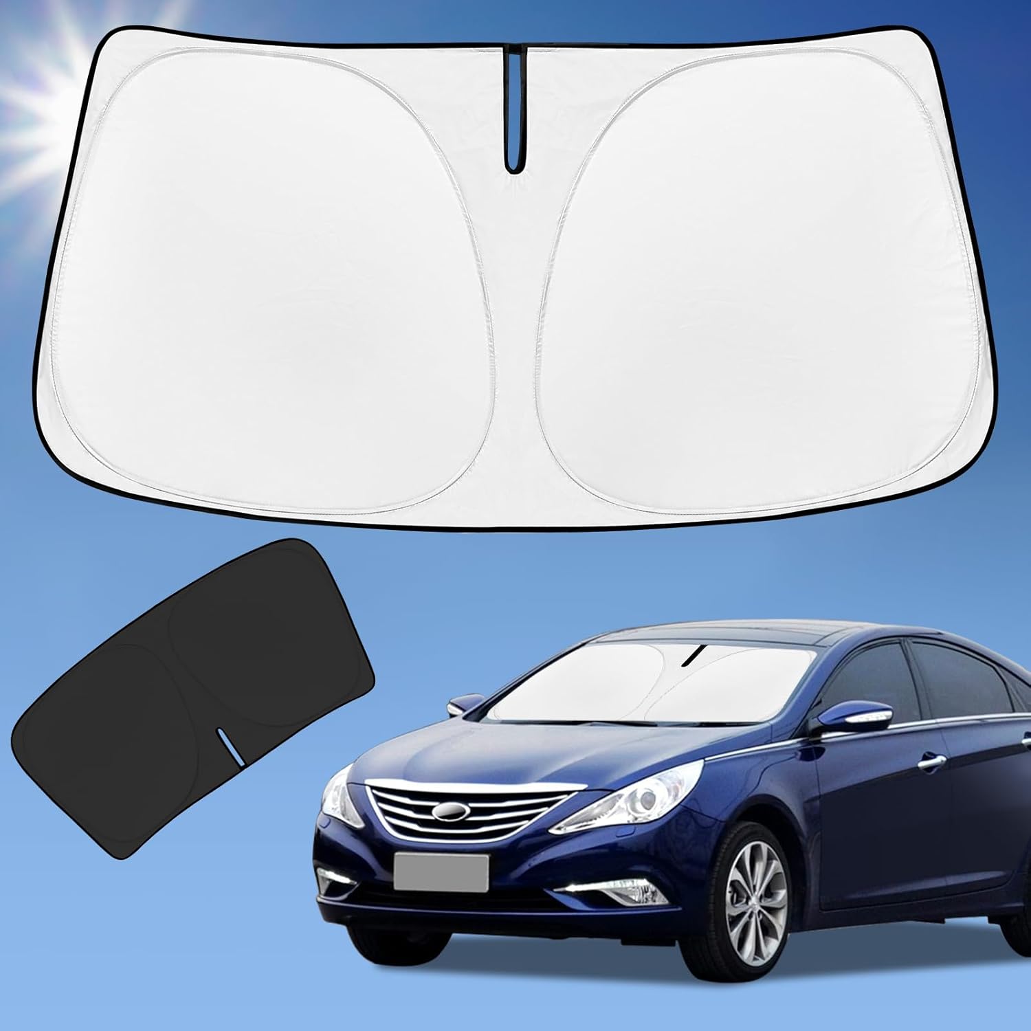 Sun Shade Sunshade for Hyundai Sonata Windshield Cover, 4-Layer Front Window Sha...