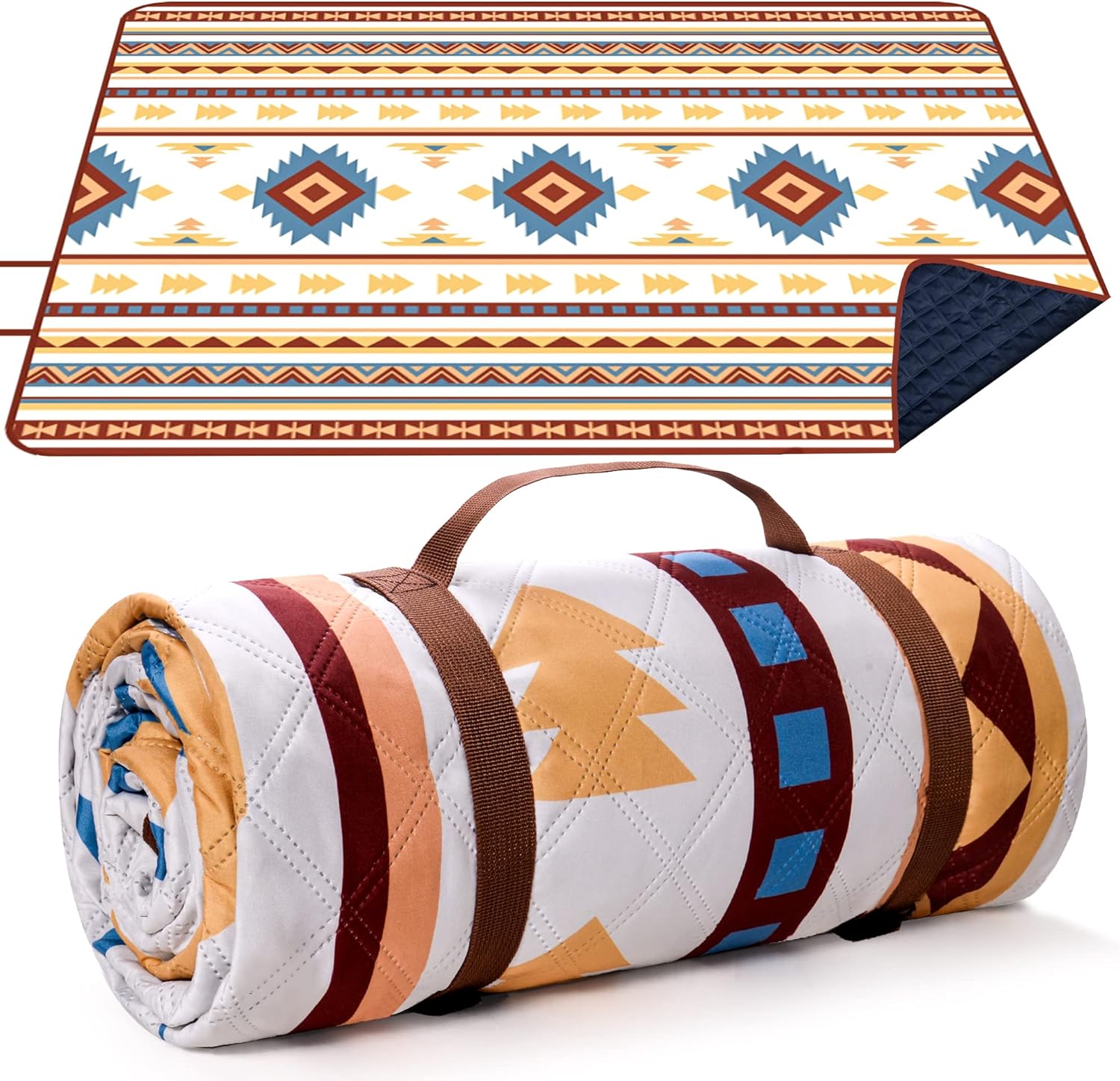 LARUTAN Waterproof Picnic Blanket, 200x200CM Large Beach Blanket Outdoor Picnic...