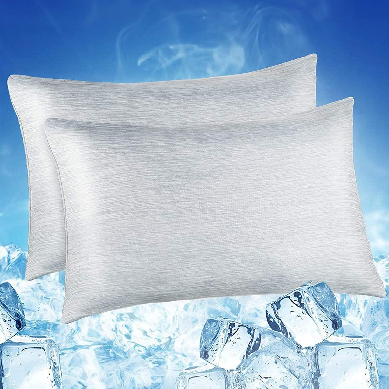 LUXEAR Cooling Pillow Cases, 2 Pack Arc-Chill Cool Pillowcases with Double-Side...
