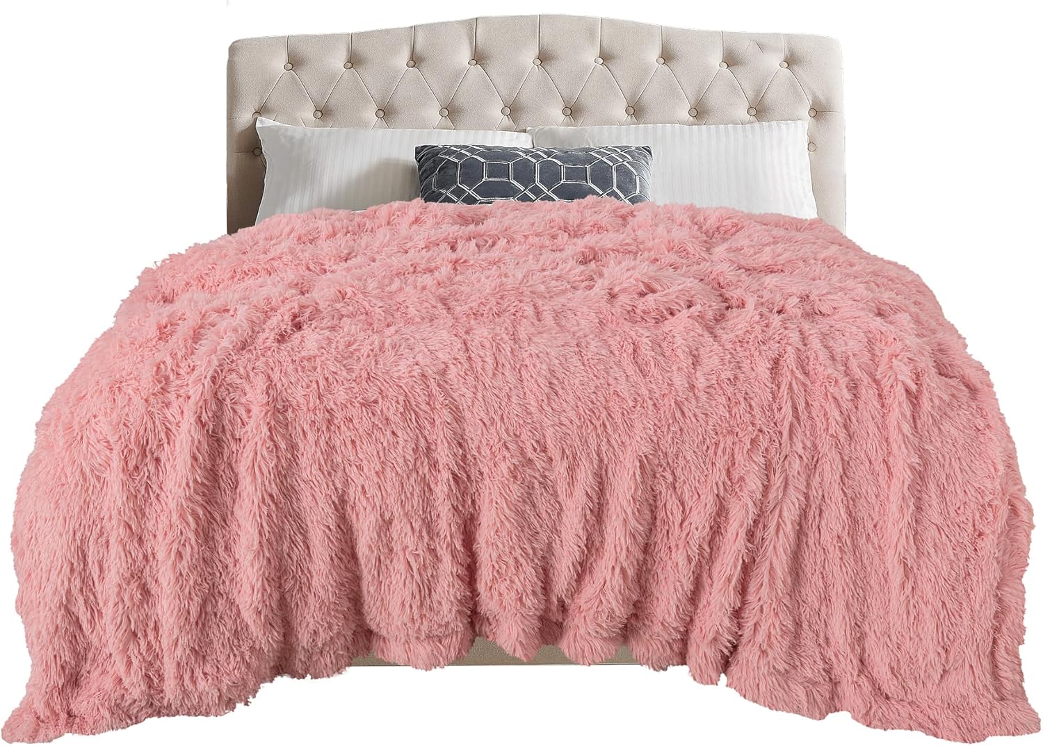 TOONOW Extra Soft Fuzzy Faux Fur Blanket, Special Reversible Lightweight Blanket...