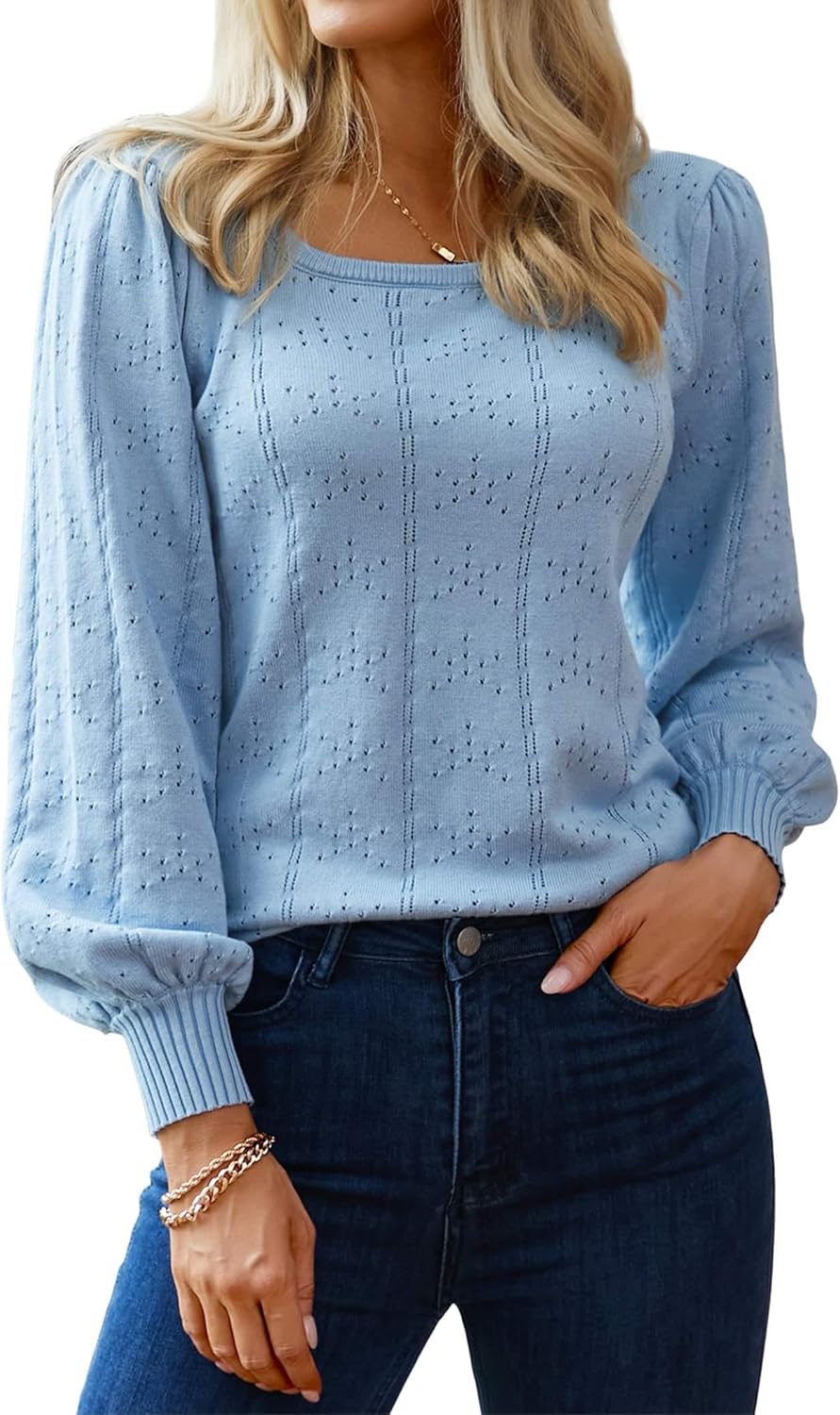 HOTOUCH Womens Sweaters, Trendy Sweaters for Fall 2024, Special Puff Sleeve Tops...