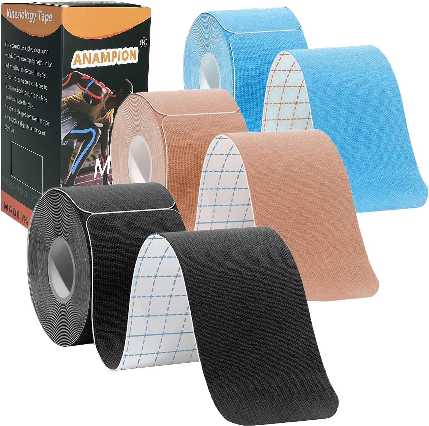 Kinesiology Tape Precut (3 Rolls,60 Strips) Waterproof Sports Tape for Athletes...