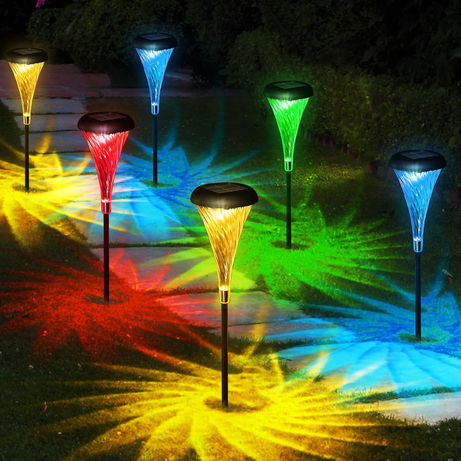 Joltix 6 Pack Solar Garden Light, Flickering Dancing Flame Lights with 2 Lightin...