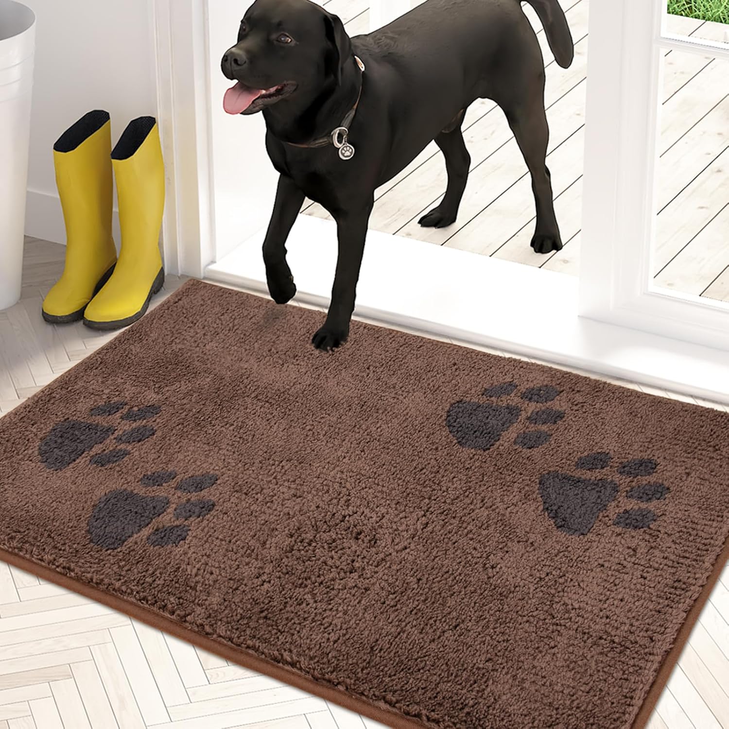 PURRUGS Dirt Trapper Doormat 50 x 80 cm, Non-Skid/Slip Machine Washable Entrance...