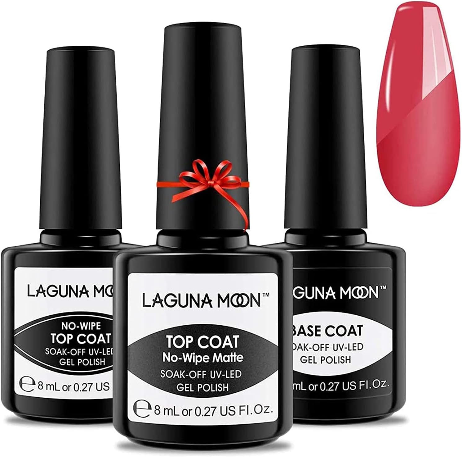 LagunaMoon Gel Top Coat and Base Coat, Matte Top Coat Gel Polish, 8ml Gel Base a...