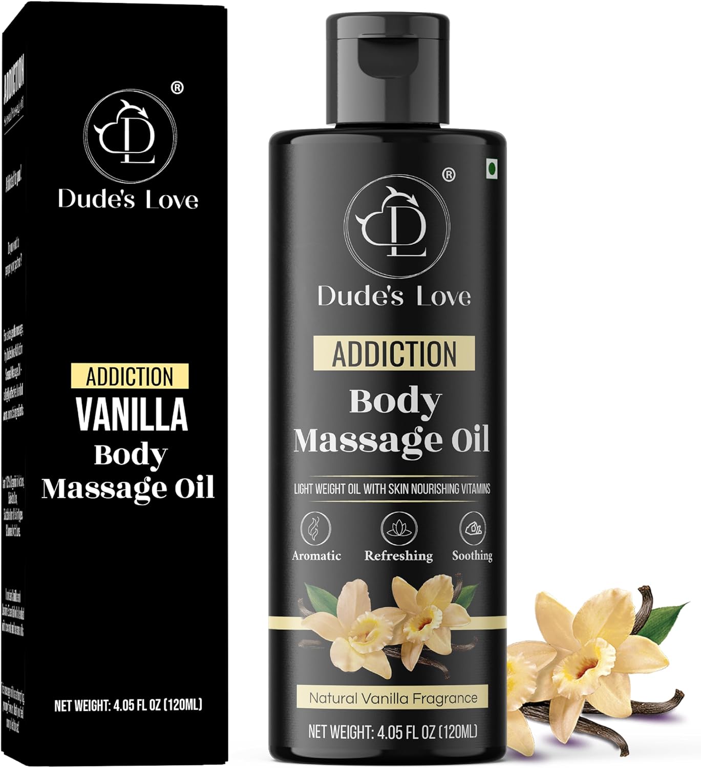 Organic - Vanilla Edible Body Massage Oil - Calming, No Stain | Non-Sticky Aroma...