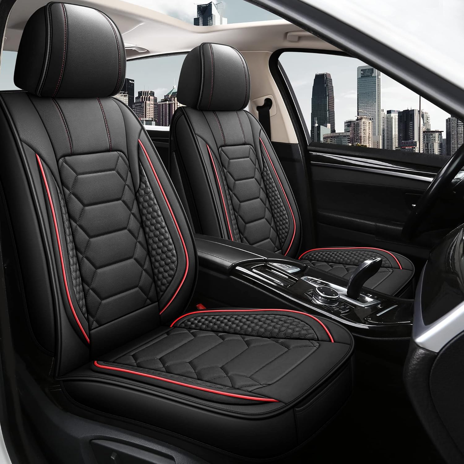 Leather Car Seat Covers, Special Waterproof Faux Leather Seat Covers for Cars, H...