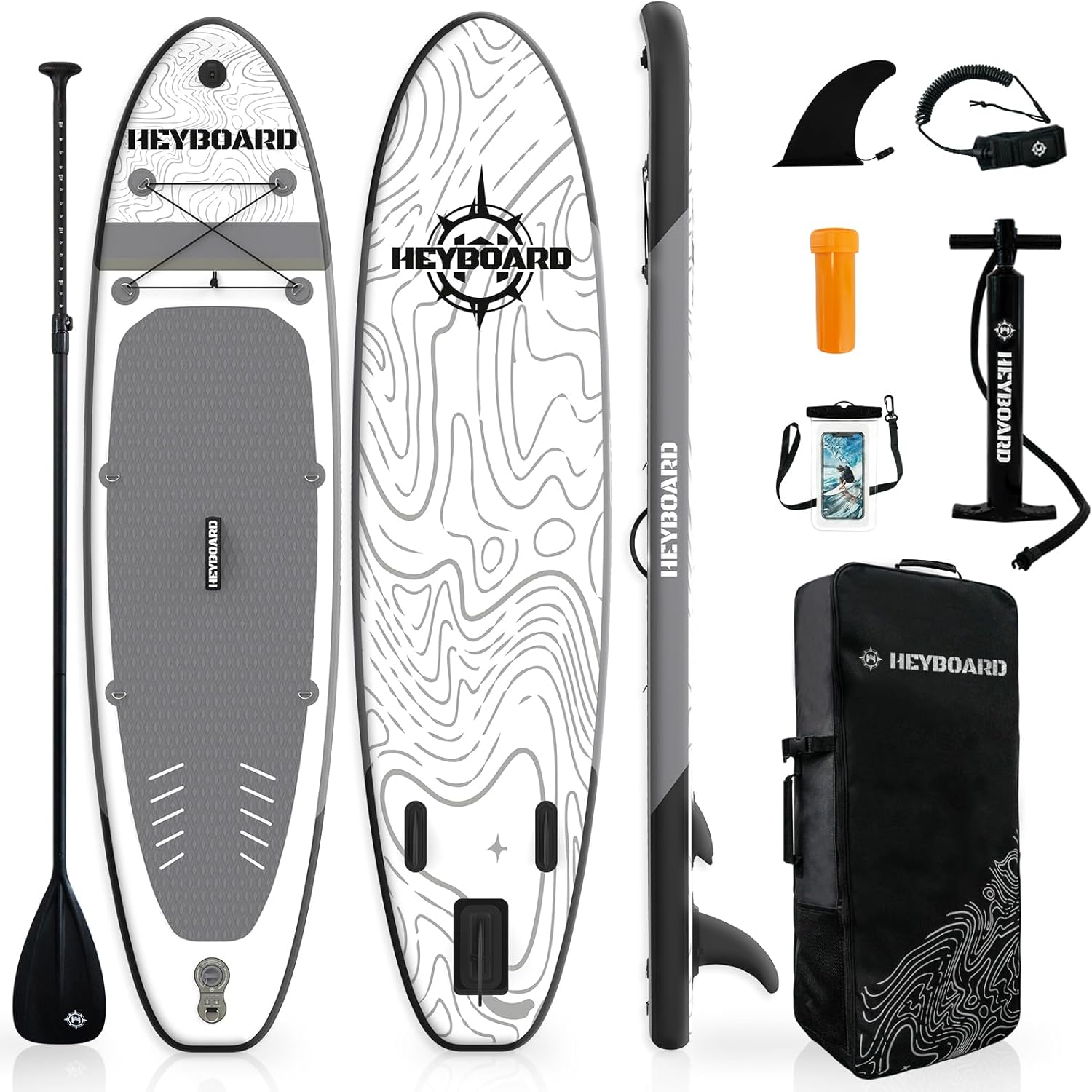 HEYBOARD Inflatable Stand Up Paddle Board, Special 10'6"×32"×6" Standup Paddlebo...
