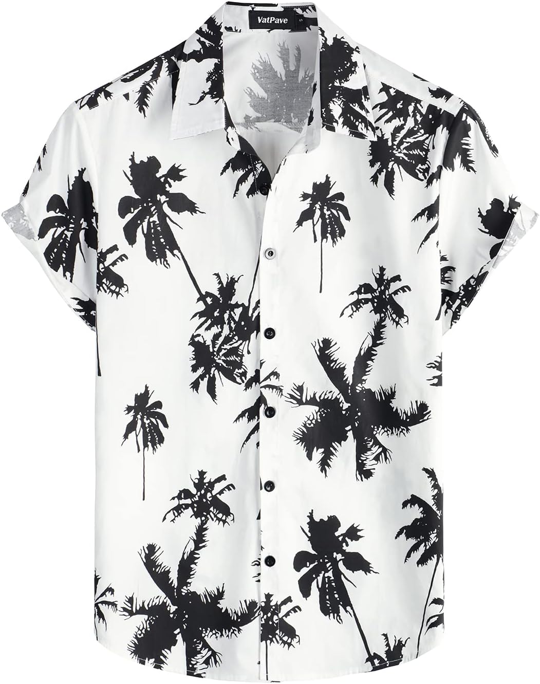 VATPAVE Mens 100% Cotton Hawaiian Flower Shirts Button Down Short Sleeve Beach S...