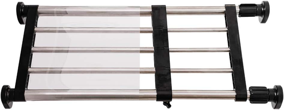 Hershii Expandable Closet Tension Shelf Rod Adjustable Metal Storage Rack Cabine...