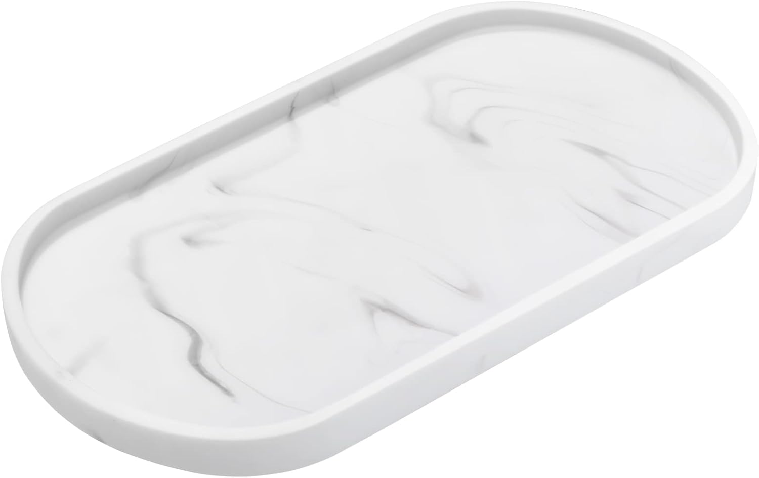 Luxspire Vanity Tray, Toilet Tank Oval Storage Tray, Resin Soap Tray Bathtub Tra...