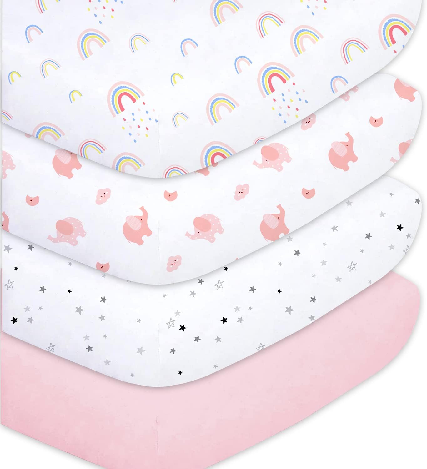 High-Quality Crib Sheets for Baby Girls 4 Pack, Extra Soft Microfiber Crib Sheet...