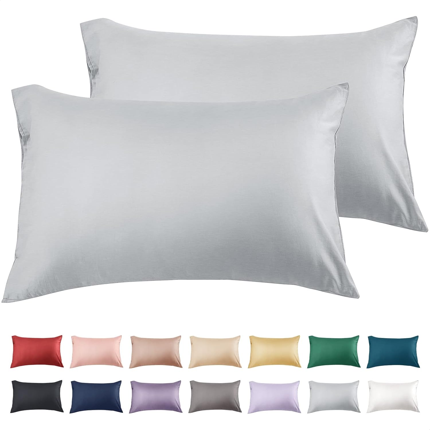 Warmstar Cotton Pillow Cases Standard Size Set of 2, 600 Thread Count Pillowcase...