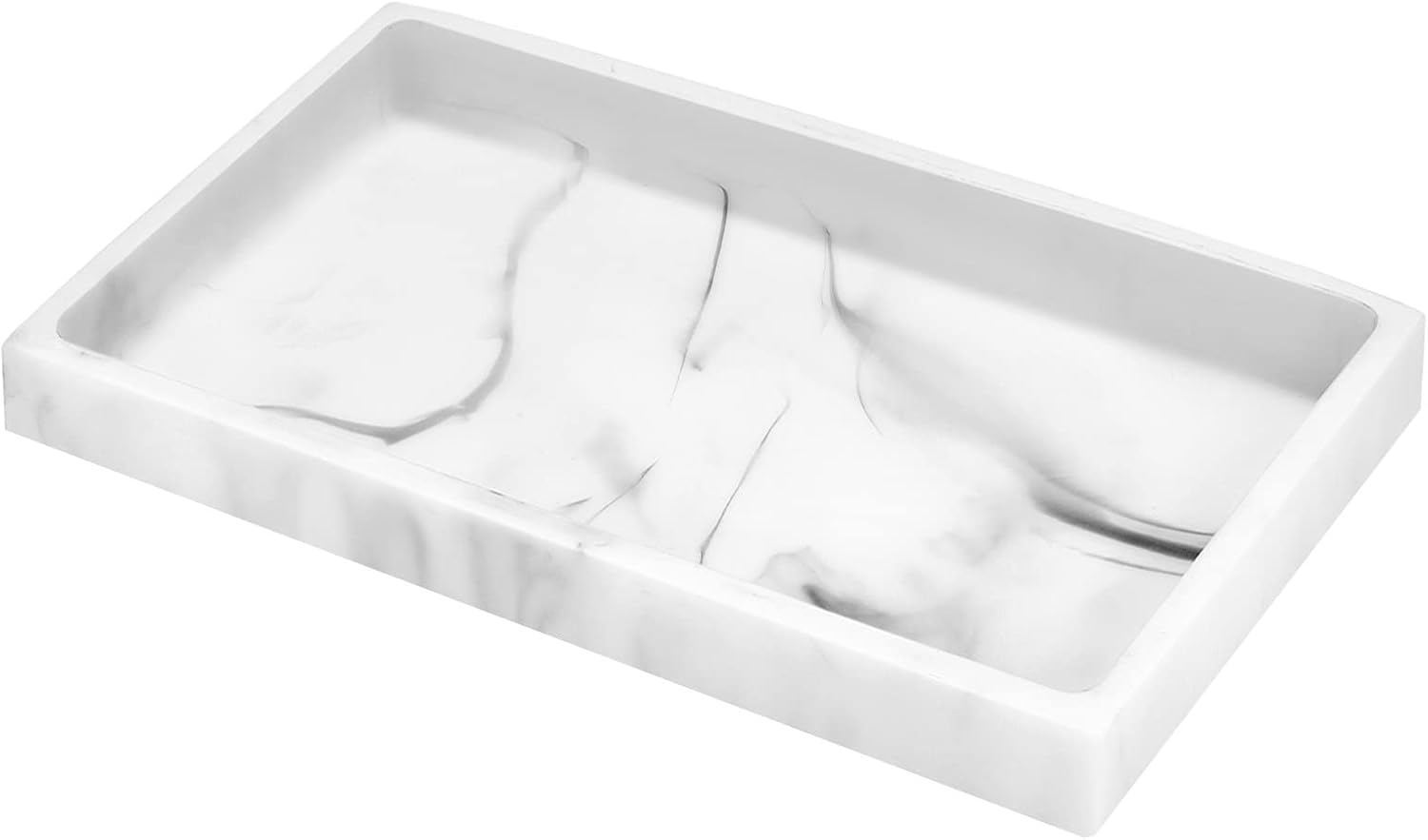 Luxspire Bathroom Vanity Tray, Resin Dresser Jewelry Ring Dish Tank Storage Kitc...