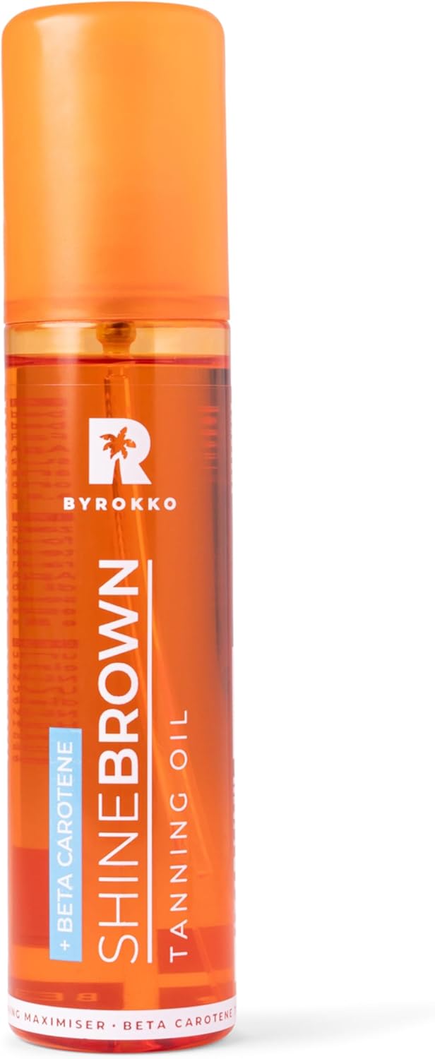 BYROKKO Shine Brown Beta Carotene Tanning Oil (150 ml), Sunbed Tanning Accelerat...