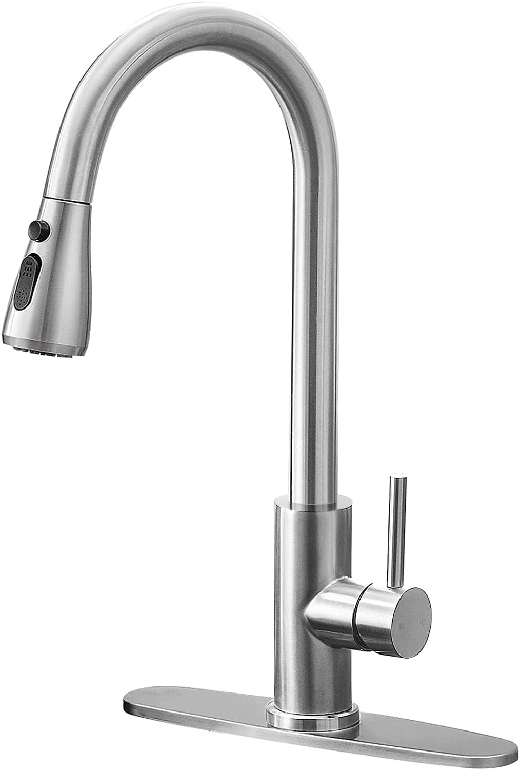 Qomolangma Kitchen Faucet with Pull Down Sprayer, Single Level Stainless Steel K...
