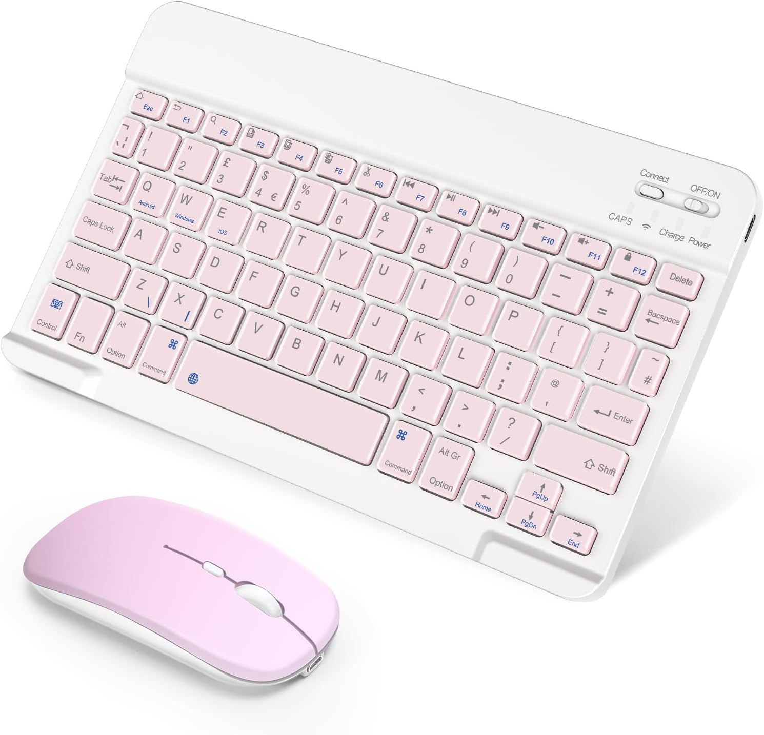 SOPPY Portable Bluetooth Keyboard and Mouse, Rechargeable Mini Keyboard, Wireles...