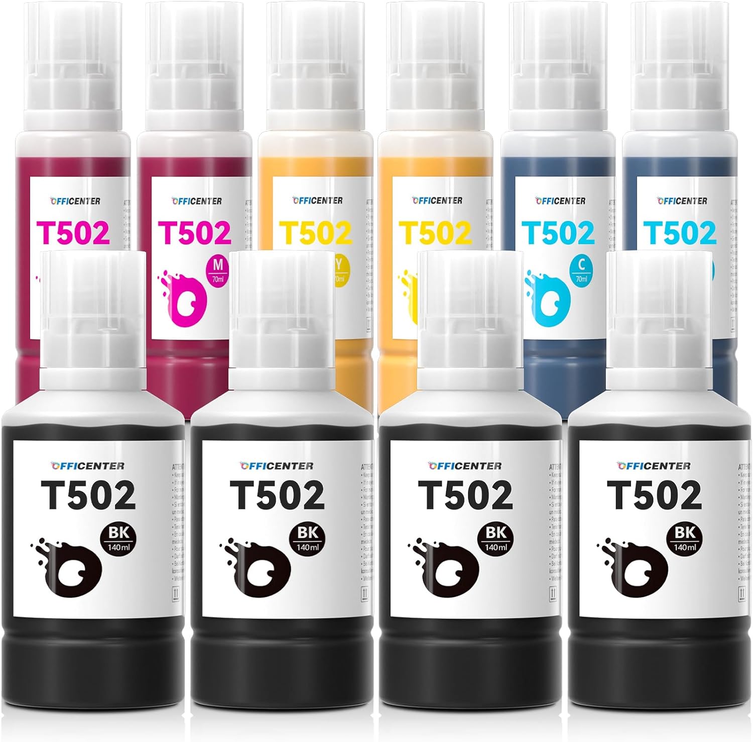 10 Pack T502 502 Ink Refill Bottles for Ecotank ET...