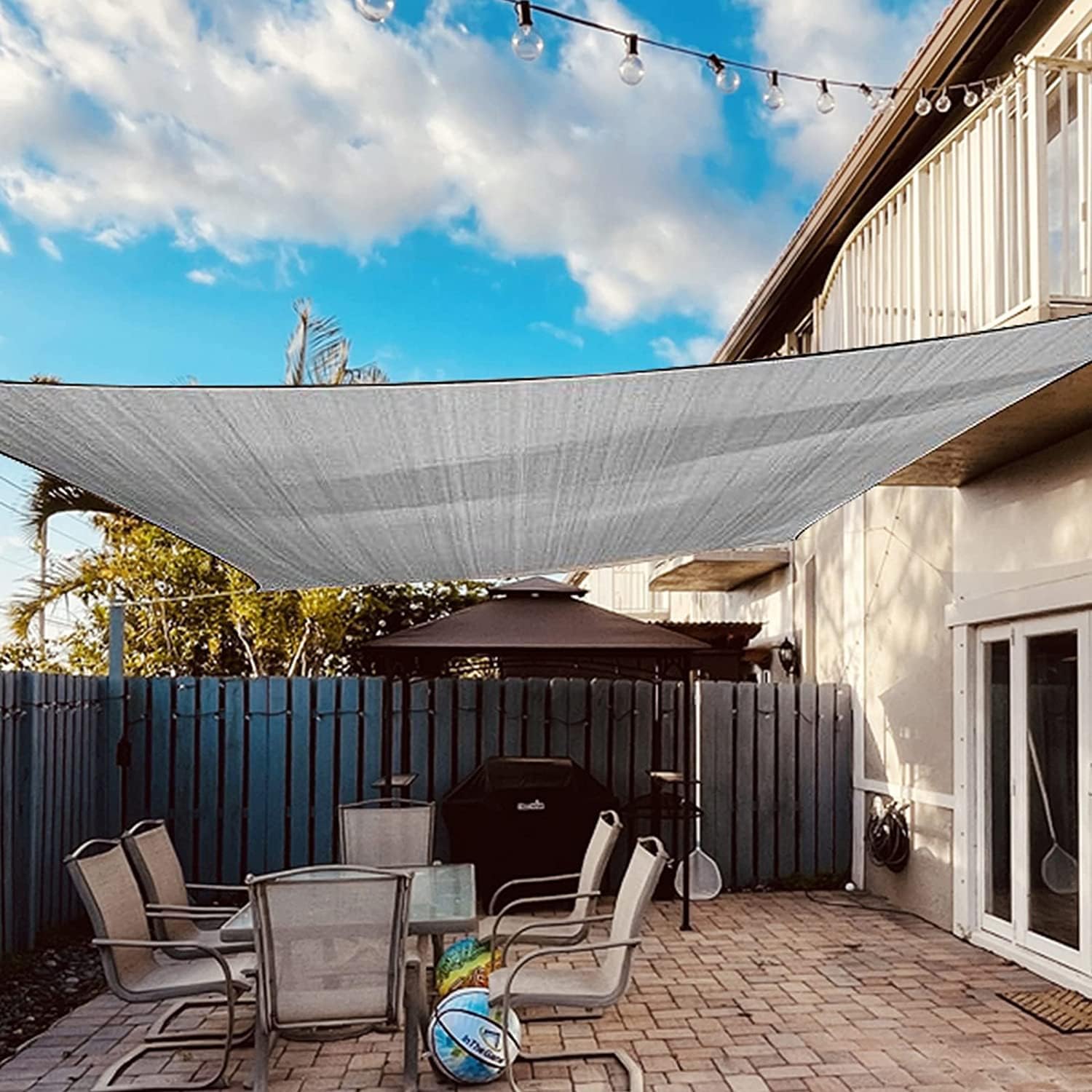 Dripex Sun Shade Sail Waterproof Rectangle Canopy, 2X2m PES Polyester 95% UV Blo...
