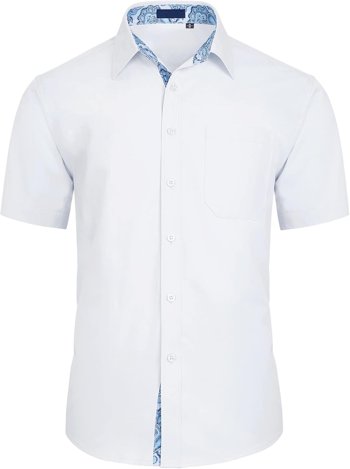 Enlision Men's Short Sleeve Shirts Formal Dress Shirt Business Regular Fit Butto...