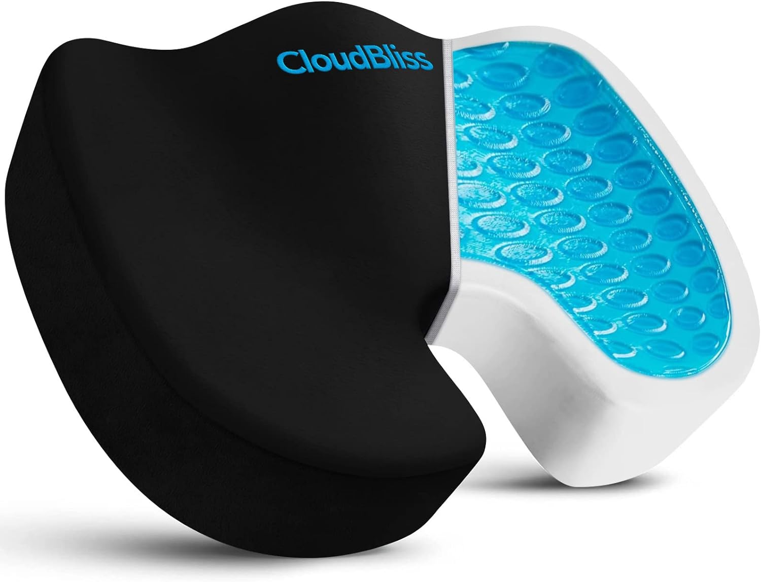 CloudBliss Office Chair Seat Cushion - Gel Enhanced Memory Foam & Suede Cover -...