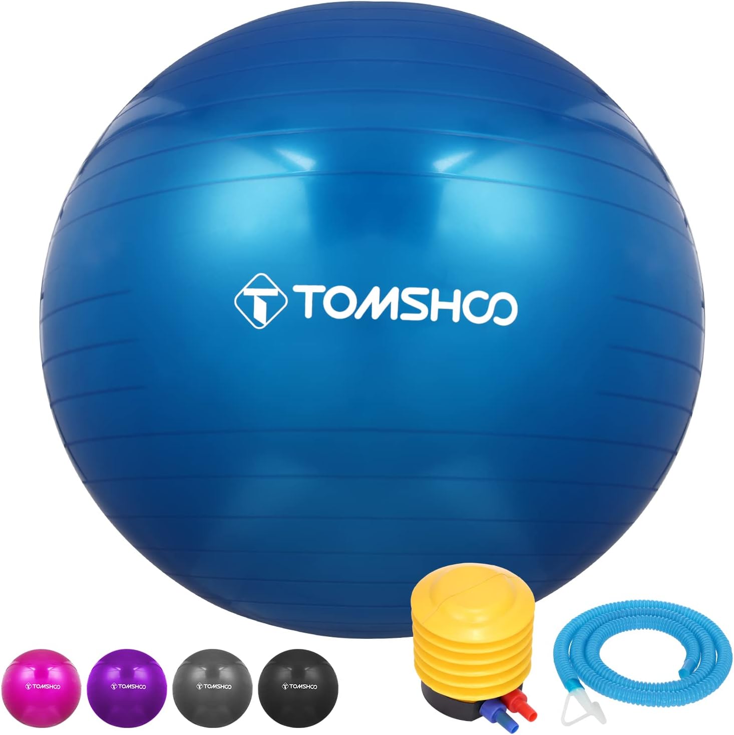 TOMSHOO Exercise Ball, Anti-Burst Gym Ball Yoga Ball With Air Pump Thickened Fit...