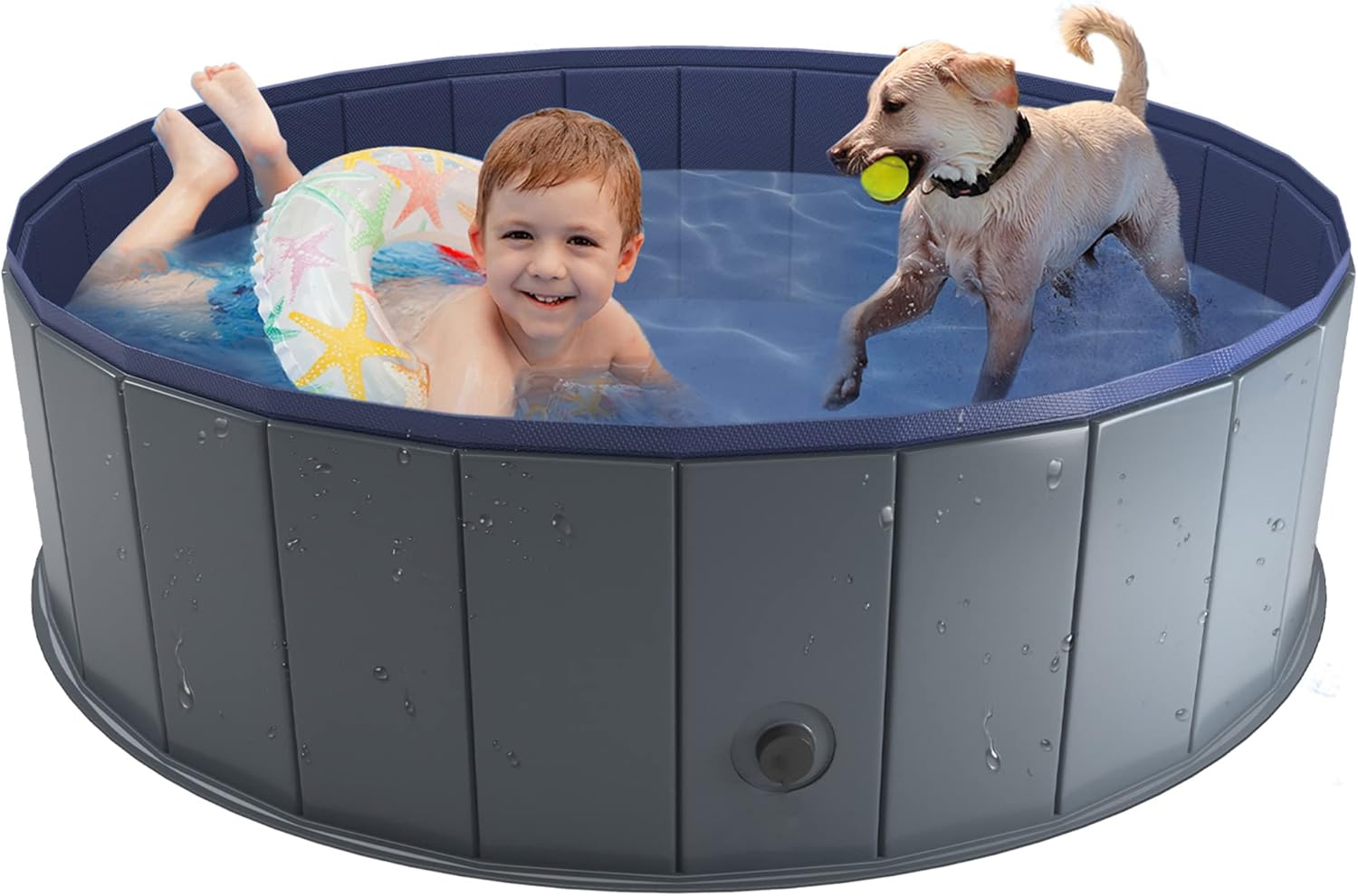 Niubya Foldable Dog Pool, Special Collapsible Hard Plastic Dog Swimming Pool, In...