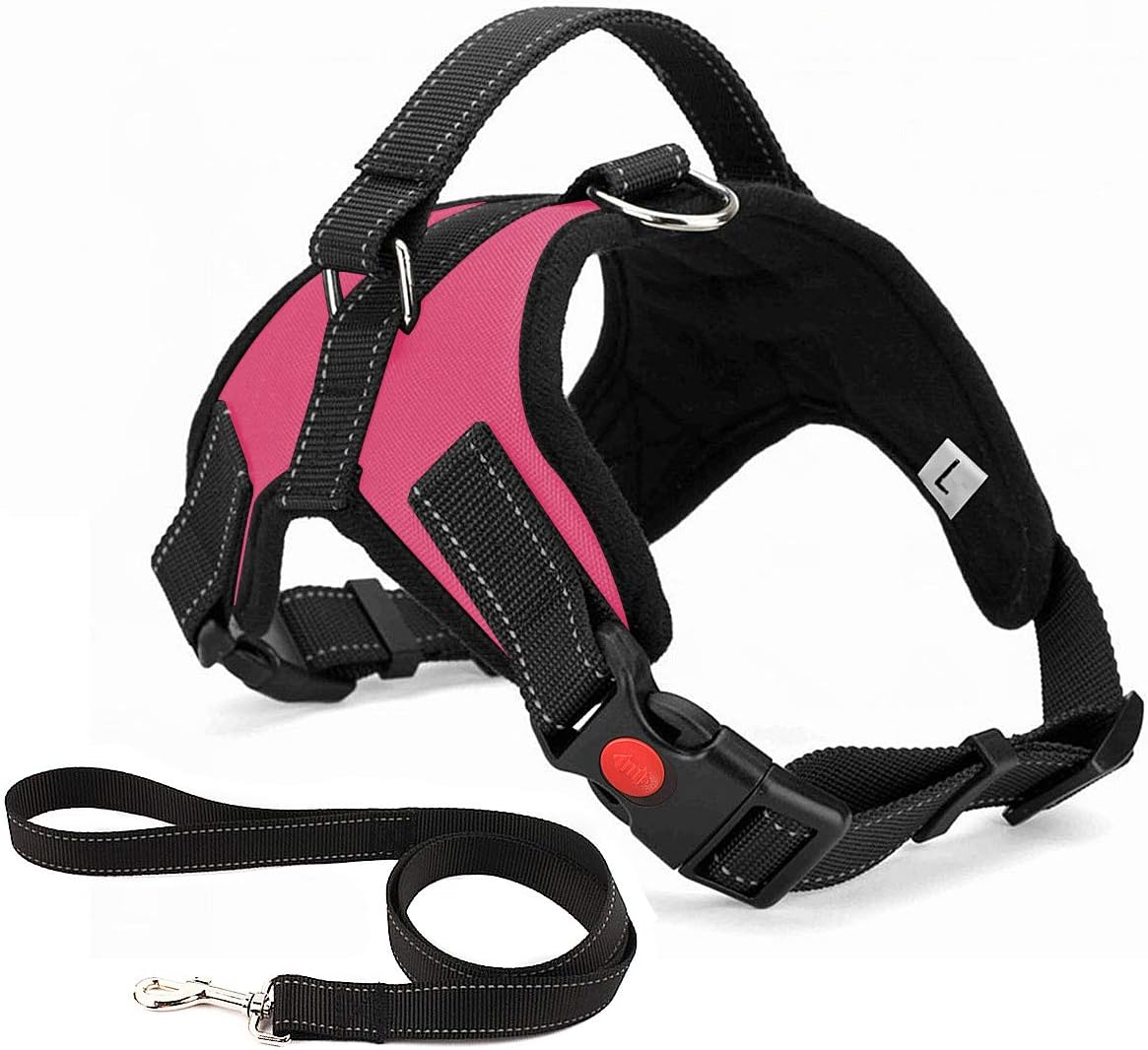 Musonic No Pull Dog Harness Breathable Adjustable Comfort Free Lead Included for...