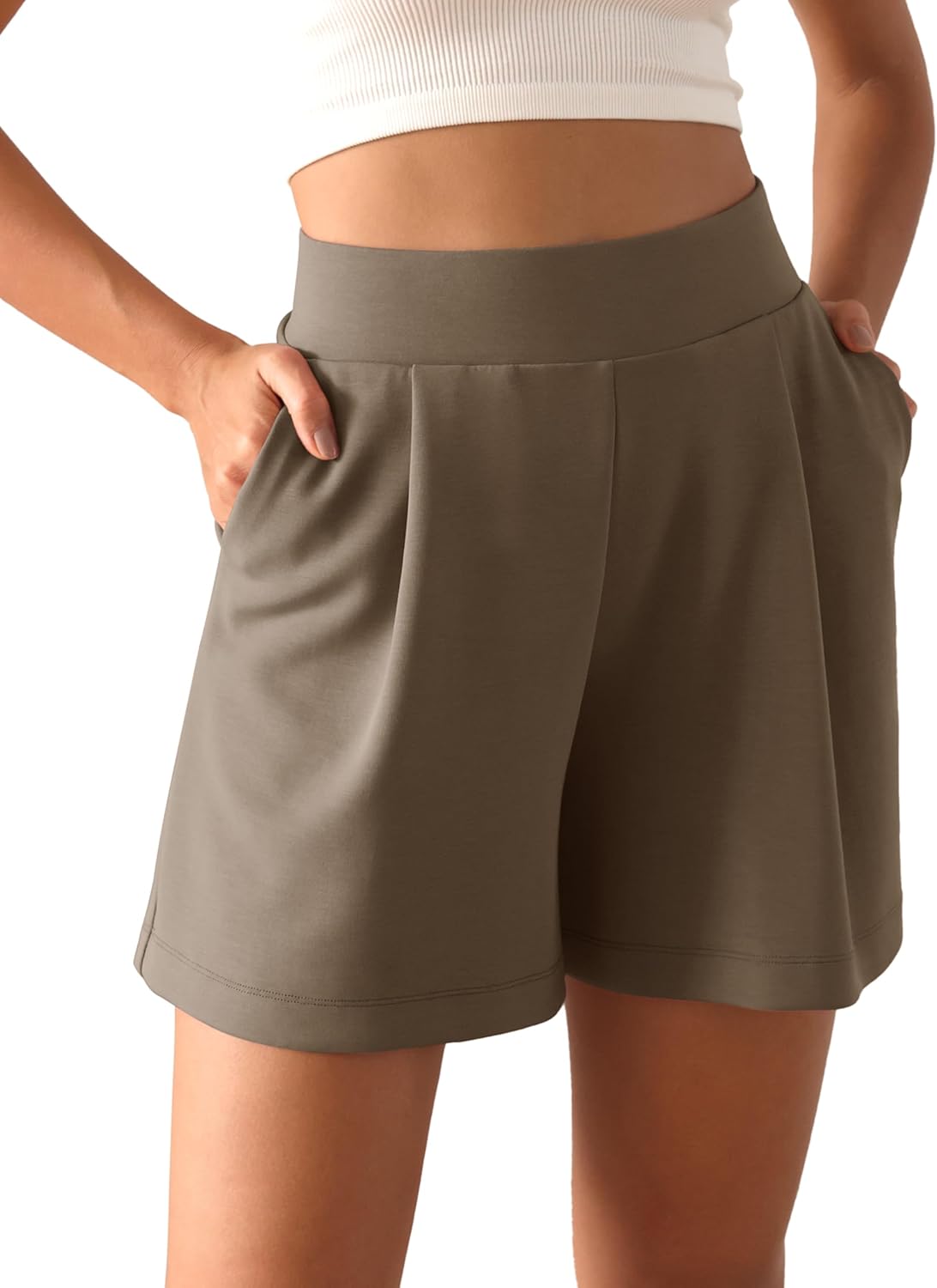 ODODOS Modal Soft Wide Leg Shorts, Special High Waist Casual Relaxed Shorts with...