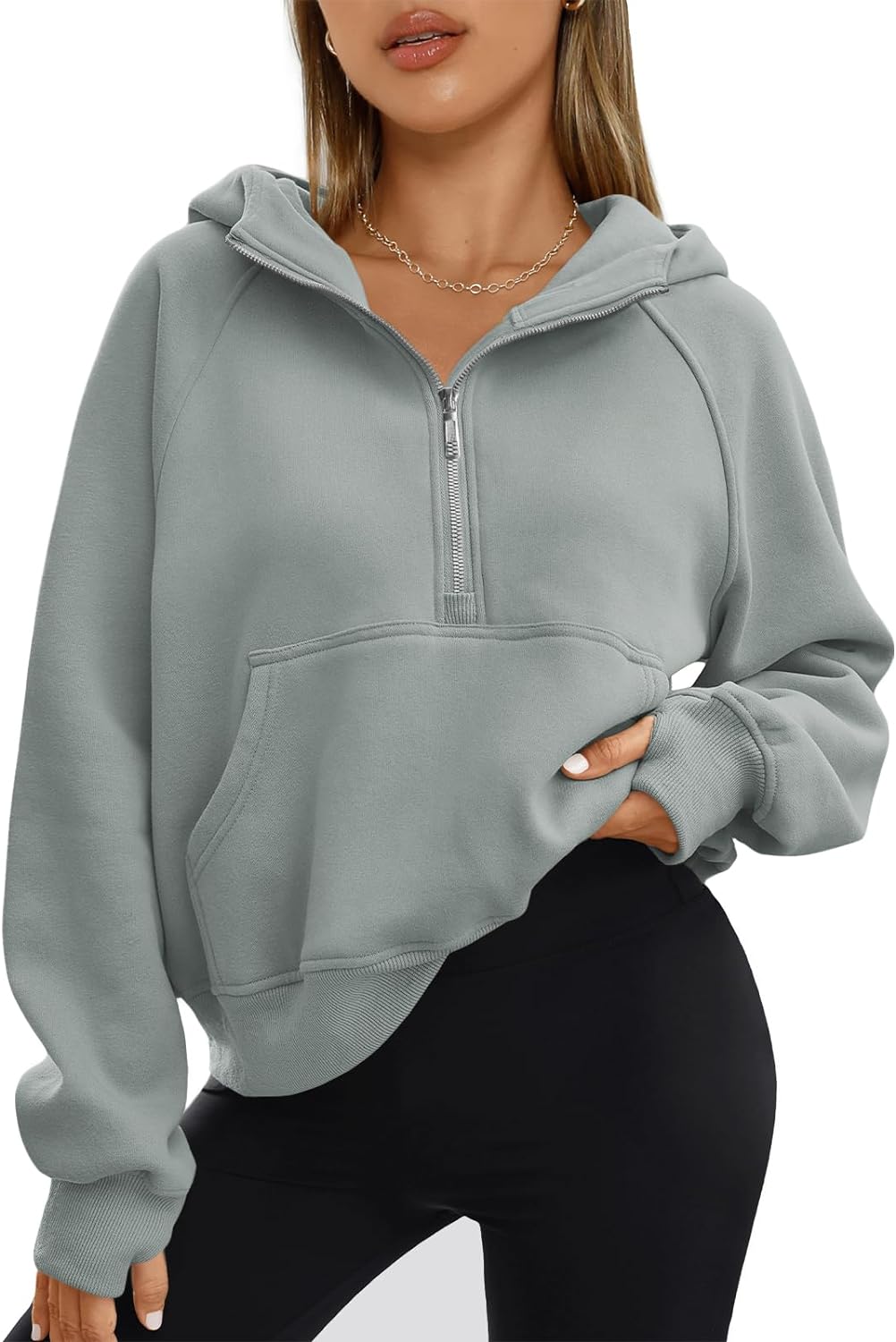 AUTOMET Half Zip Sweatshirts, Special Cropped Hoodies for Women, Unique Fleece J...