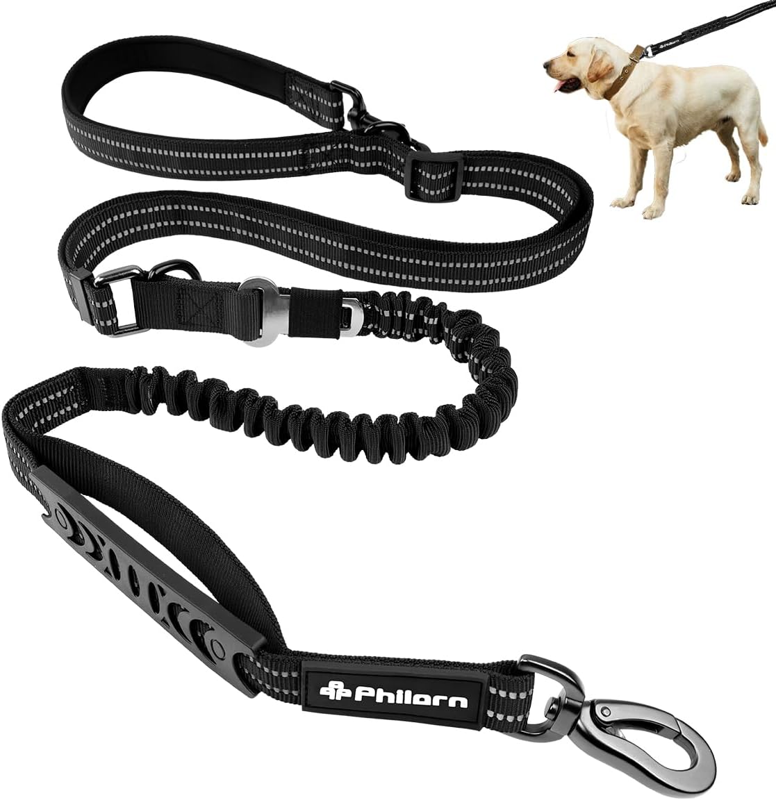 Philorn Bungee Dog Lead 2m Heavy Duty 5-in-1 Multifunction Tactical Dog Lead, Ex...