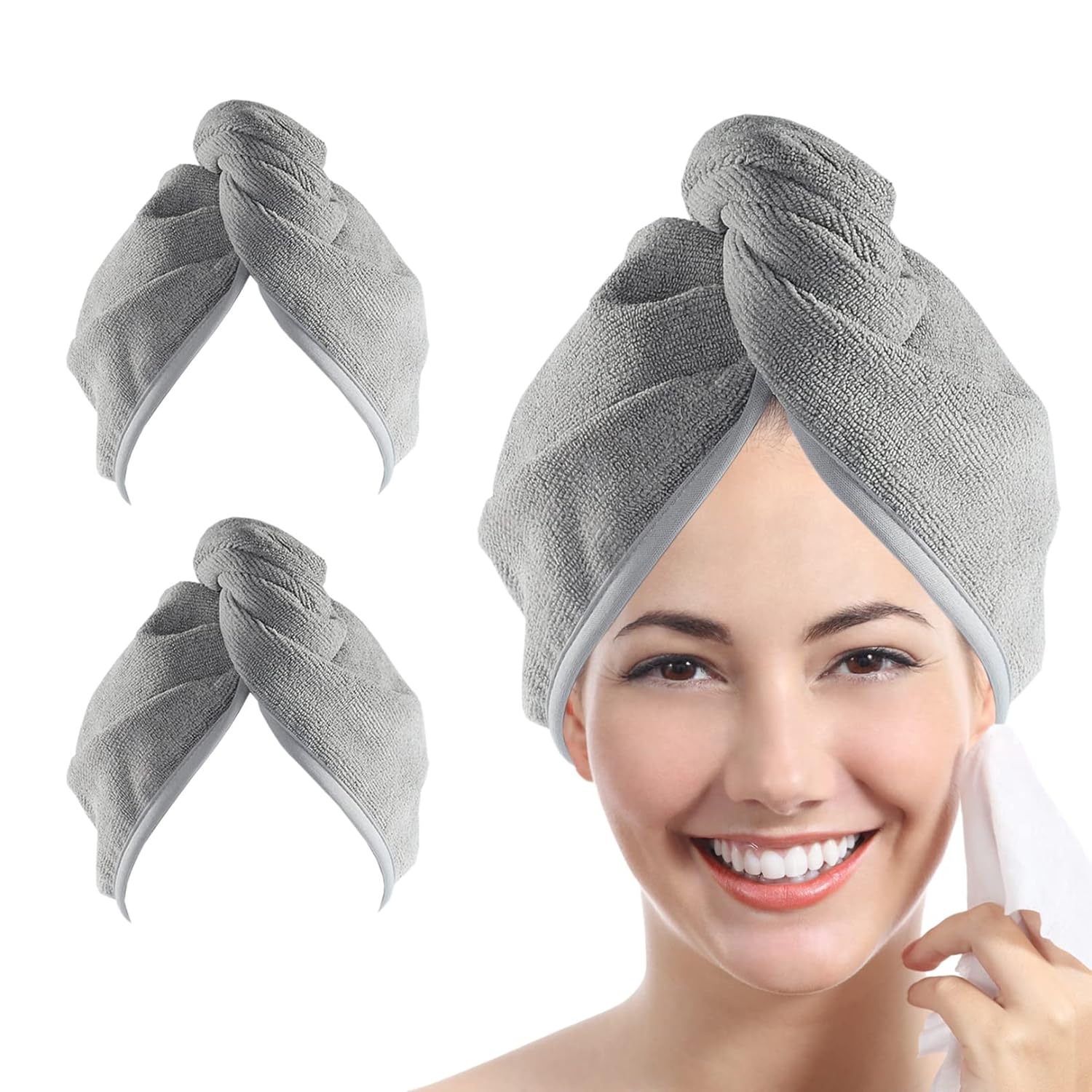 YoulerTex Ultra Plush Microfiber Hair Towel Wrap, Special Hair Turban Wrap for W...